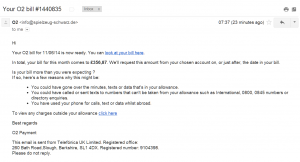 O2 bill scam virus email